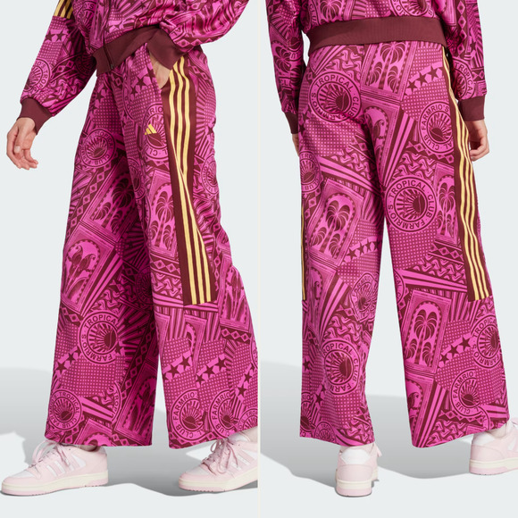 NWT Adidas x FARM RIO Wide Leg Track Pants sz Medium Flared Joggers Rare Collab - Picture 5 of 11